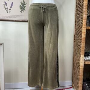 Vintage 90s Y2k Velour Embellished Sweatpants Sporty McBling Trashy Bimbo S M